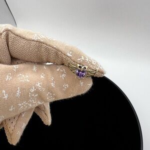 Owl Stud Earrings Purple